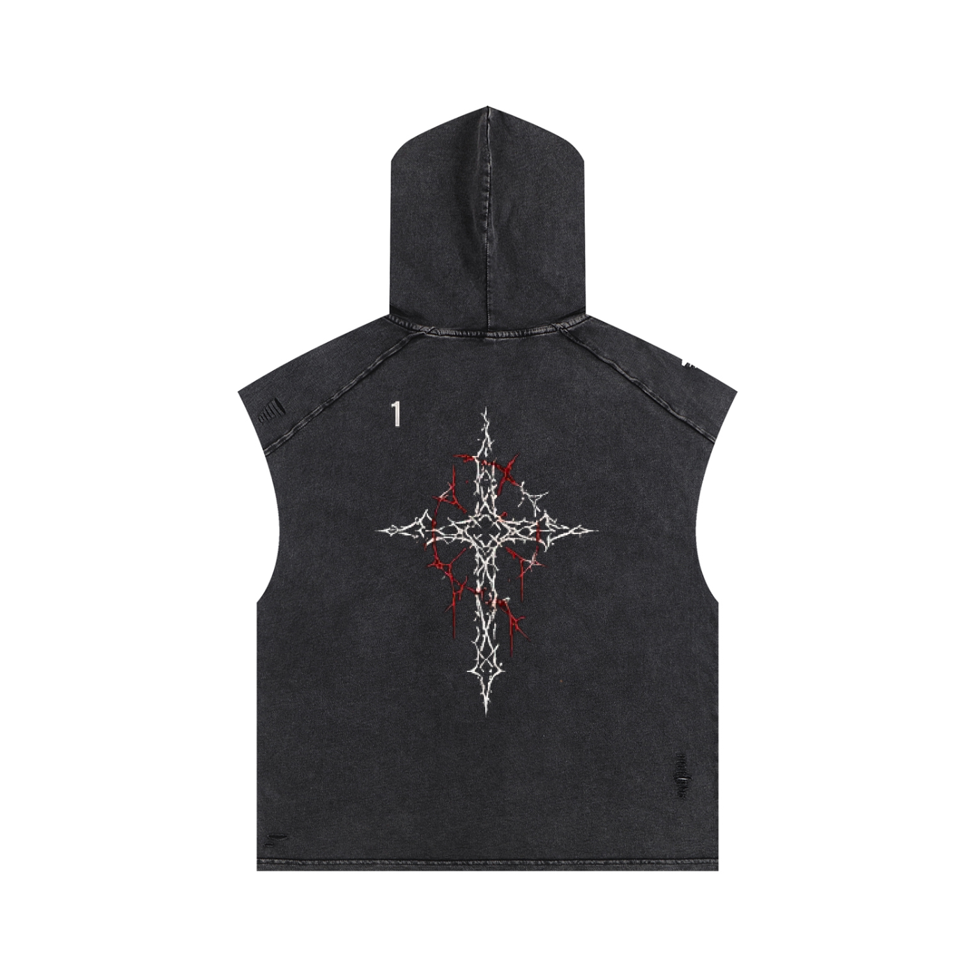 Gladiator of the Damned Snow Washed Boxy Hooded Tank Top