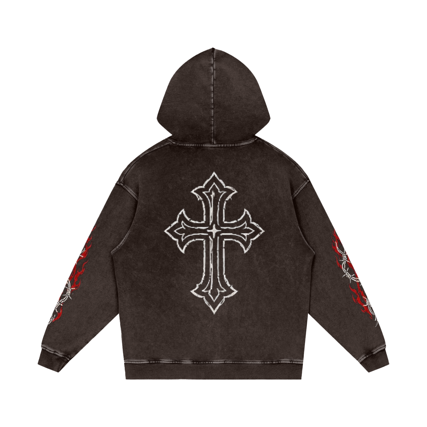 Vanquished Snow Washed Loose Cotton Hoodie