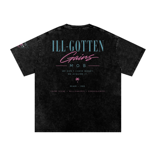 Ill Gotten Gains Mob X NoirVault - Snow Washed Oversized Cotton T-Shirt