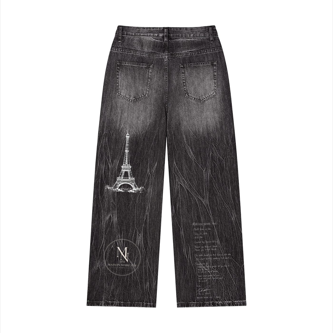 La Maison Du Noir - Men’s Vintage Wash Wide Leg Jeans
