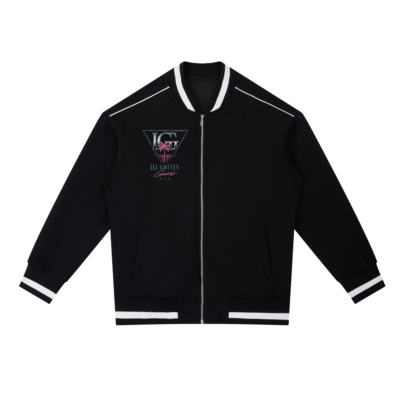 Ill Gotten Gains Mob X NoirVault - Contrast Piping Zip Bomber Jacket