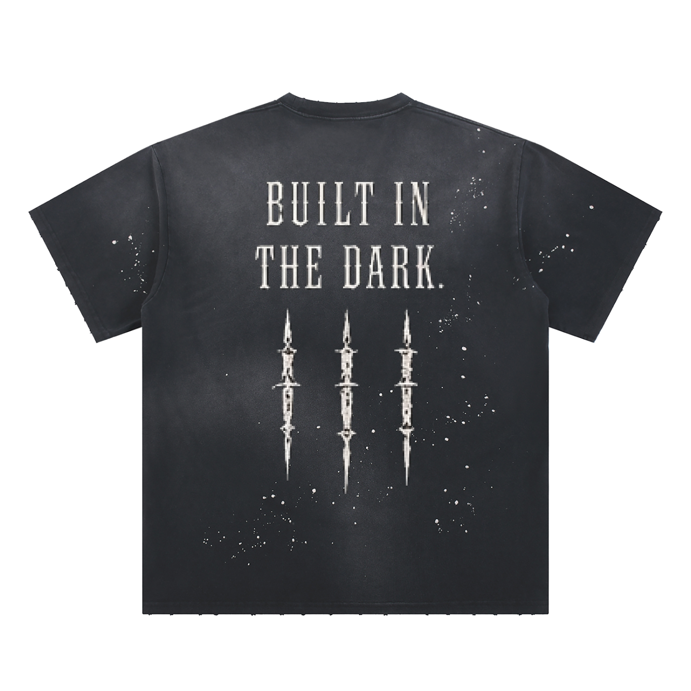 Street Brawler Hand-Frayed Sunfade Paint Splatter T-Shirt