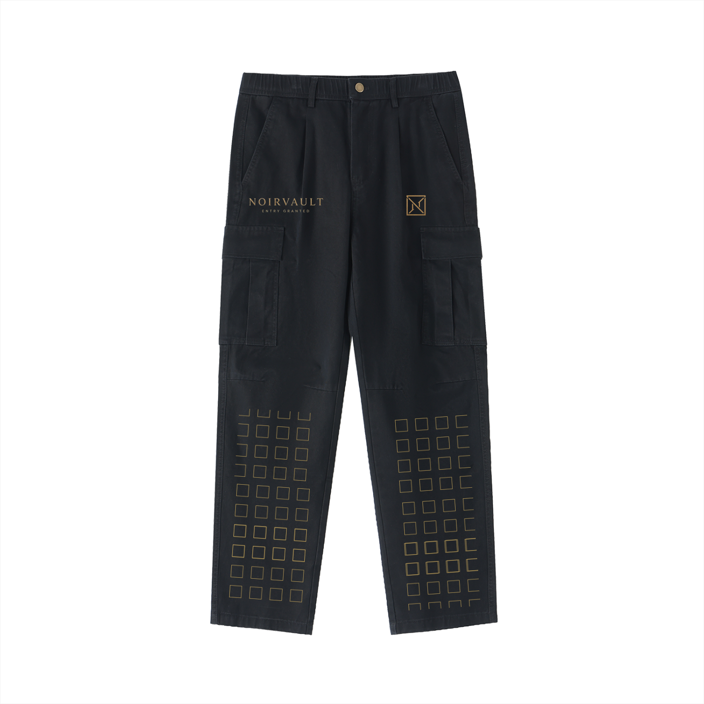 NoirVault - Royal Cotton Elastic Waist Cargo Pants