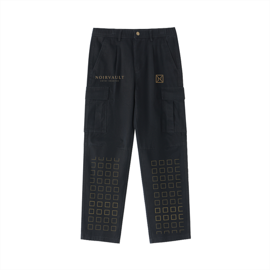 NoirVault - Royal Cotton Elastic Waist Cargo Pants