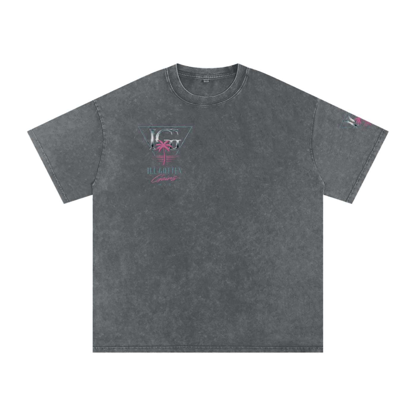 Ill Gotten Gains Mob X NoirVault - Snow Washed Oversized Cotton T-Shirt