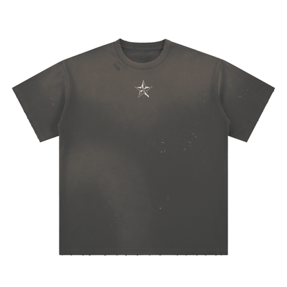 Street Brawler Hand-Frayed Sunfade Paint Splatter T-Shirt