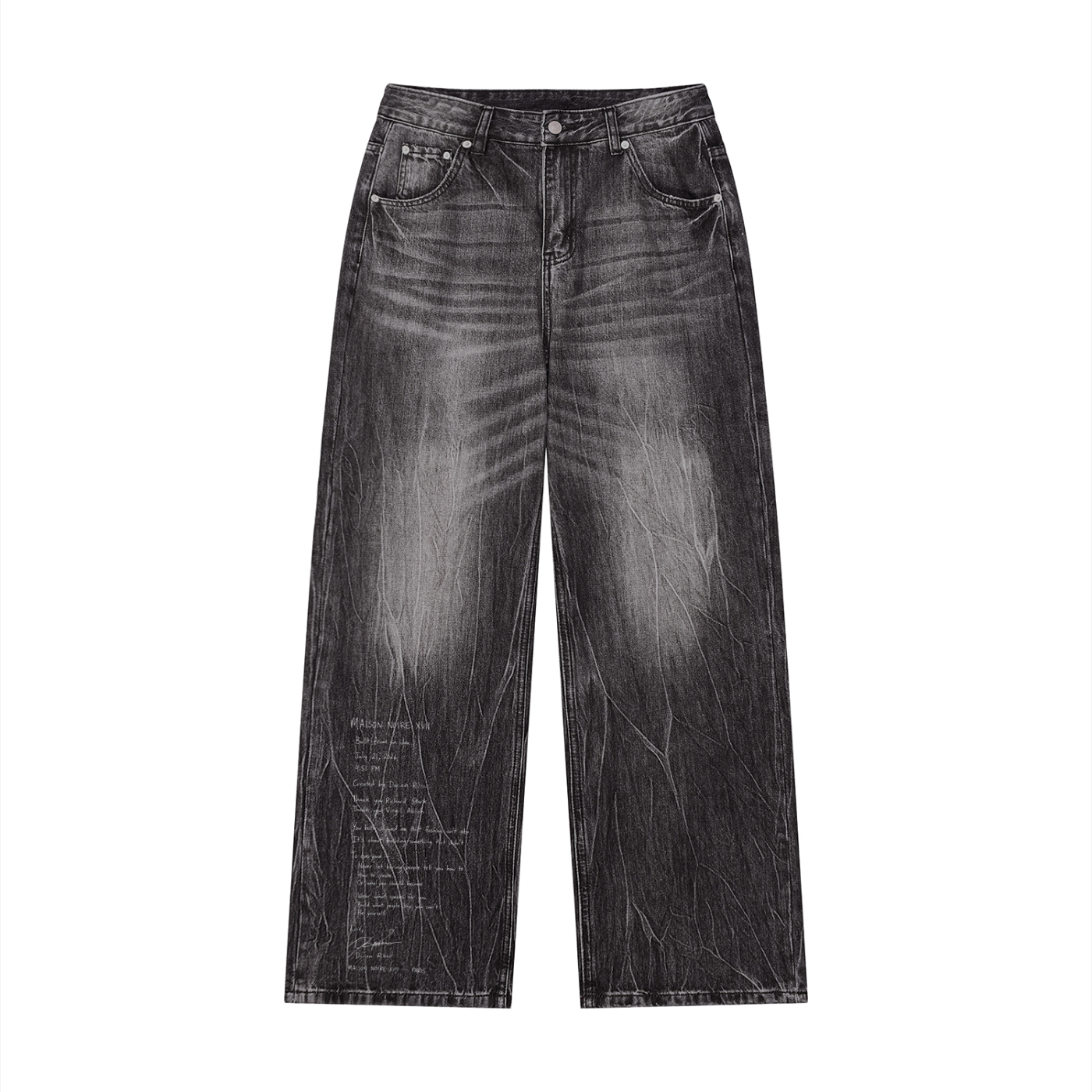 La Maison Du Noir - Men’s Vintage Wash Wide Leg Jeans