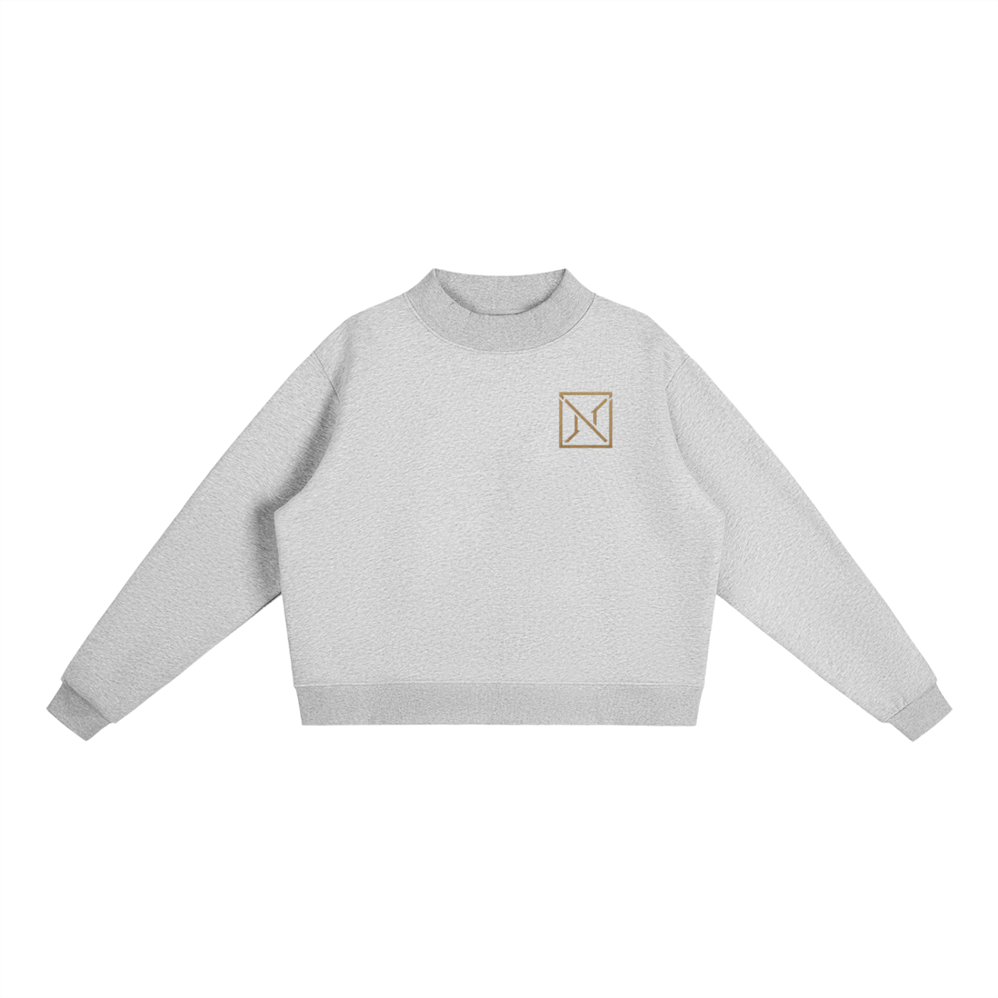 NoirVault - Fleece Mock Neck Crew Sweatshirt