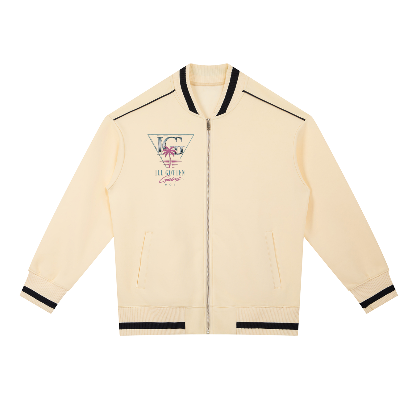 Ill Gotten Gains Mob X NoirVault - Contrast Piping Zip Bomber Jacket