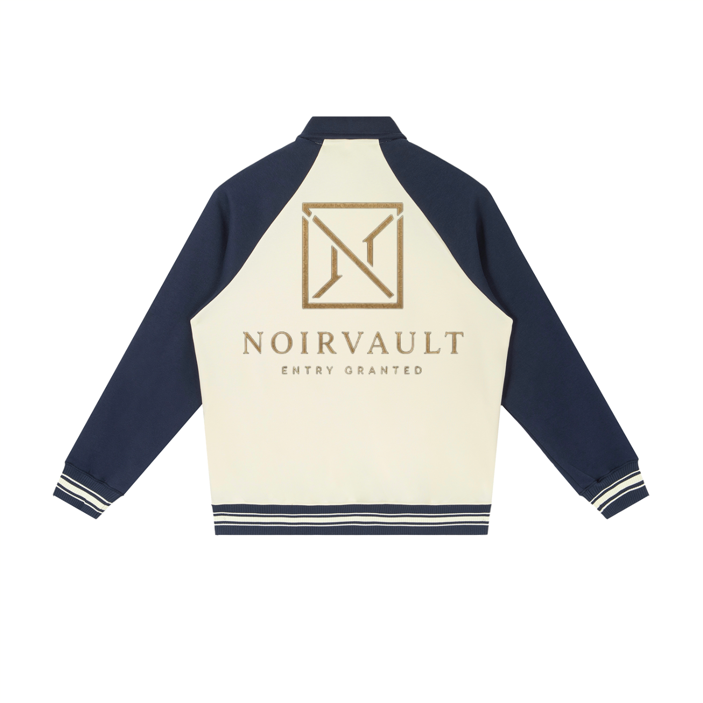 NoirVault - Raglan Sleeve Baseball Jacket