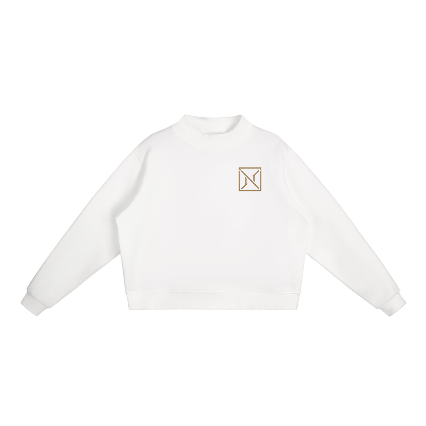 NoirVault - Fleece Mock Neck Crew Sweatshirt