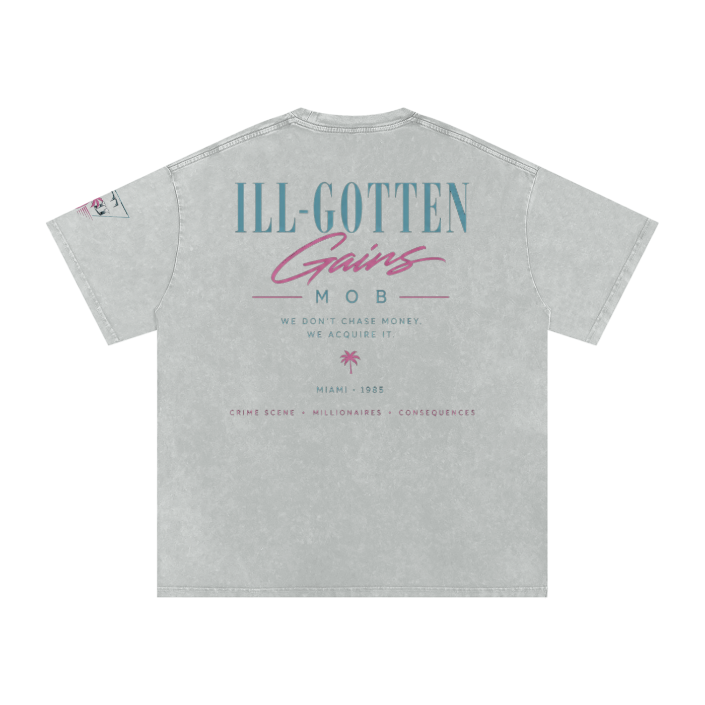 Ill Gotten Gains Mob X NoirVault - Snow Washed Oversized Cotton T-Shirt