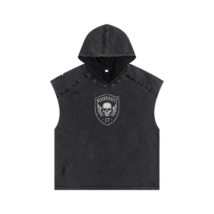 Gladiator of the Damned Snow Washed Boxy Hooded Tank Top