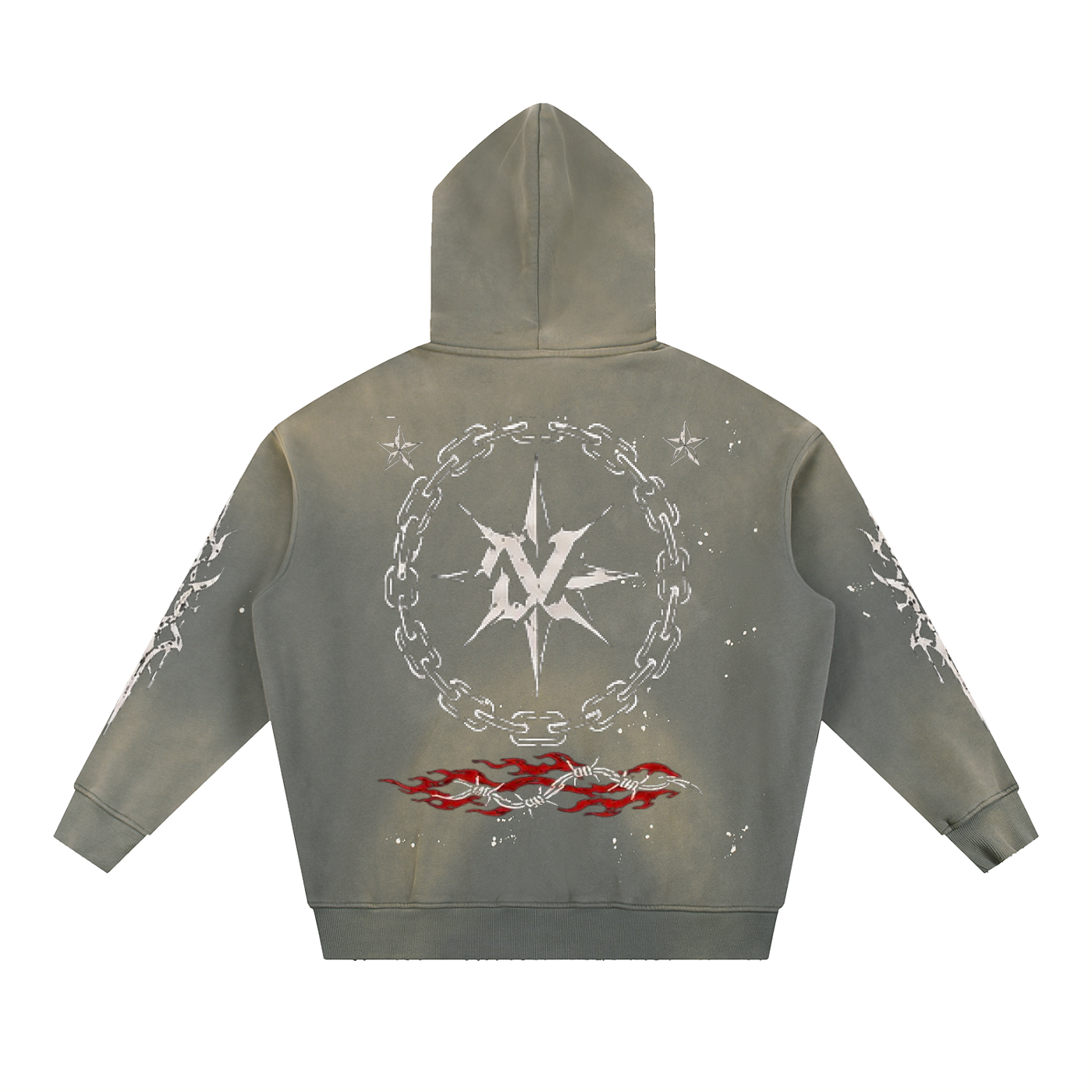 Crimson Killer Vintage Washed Frayed Fleece Hoodie