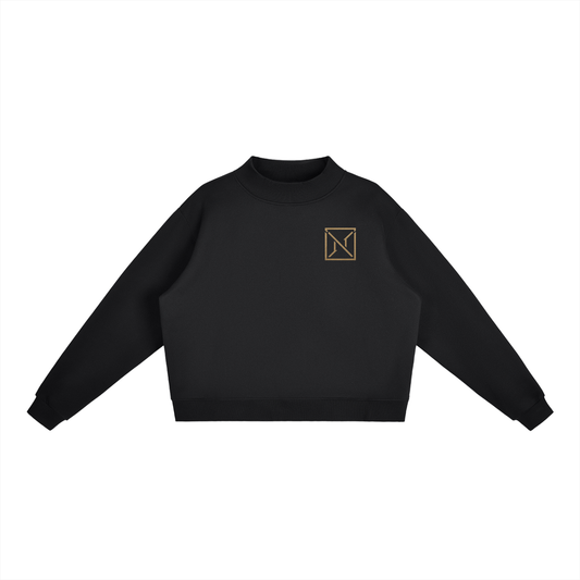 NoirVault - Fleece Mock Neck Crew Sweatshirt