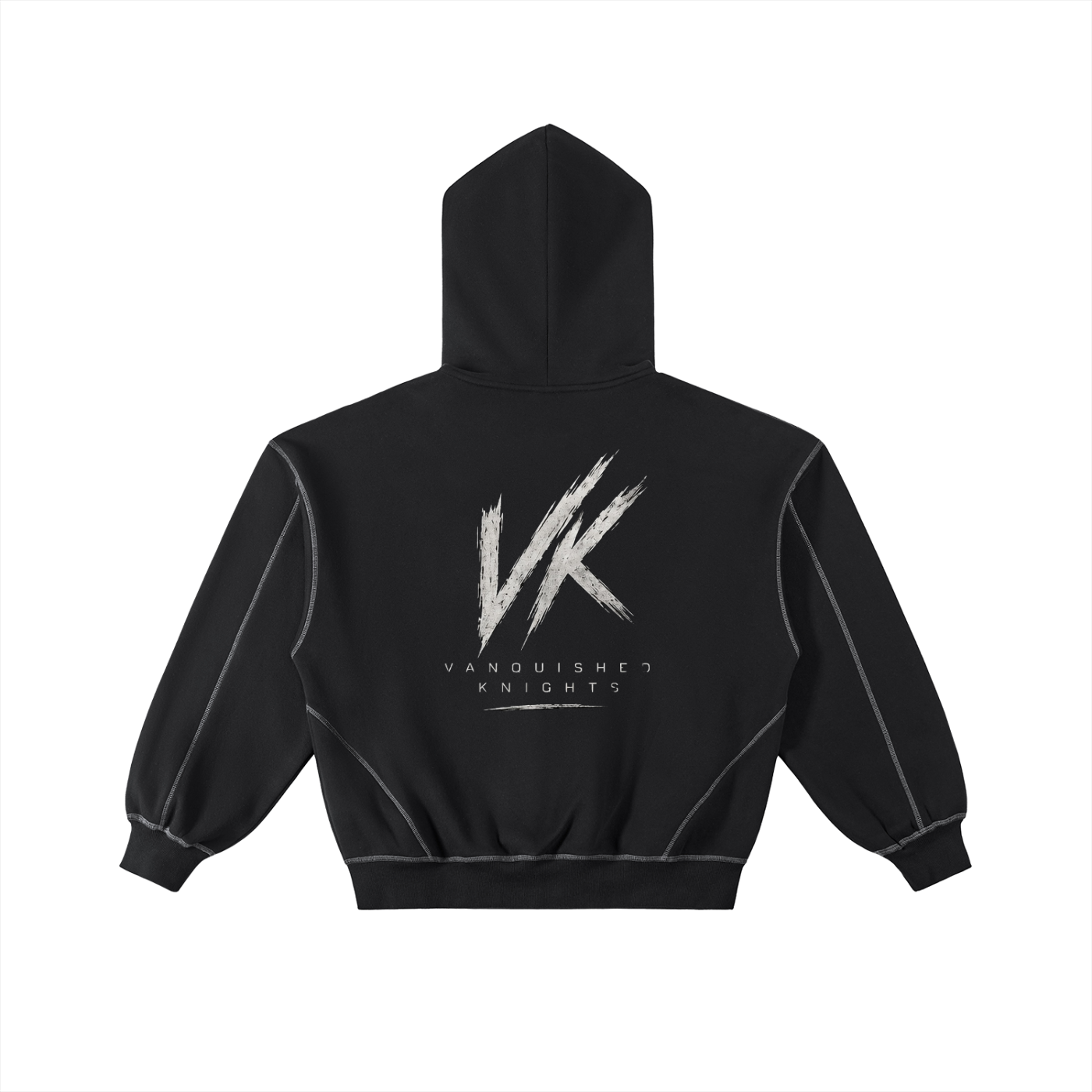Vanquished Knights Racing Club X NoirVault Contrast-Stitched Boxy Fleece Zip Hoodie