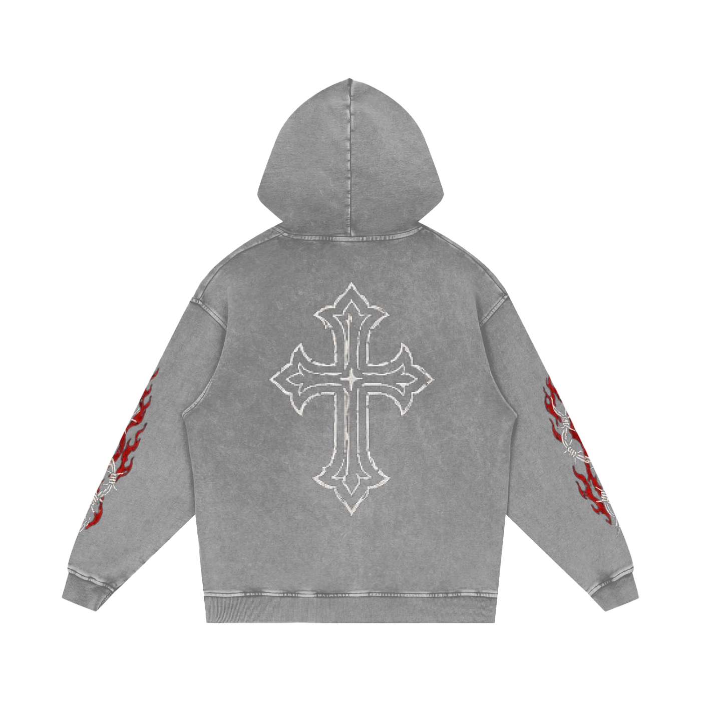 Vanquished Snow Washed Loose Cotton Hoodie