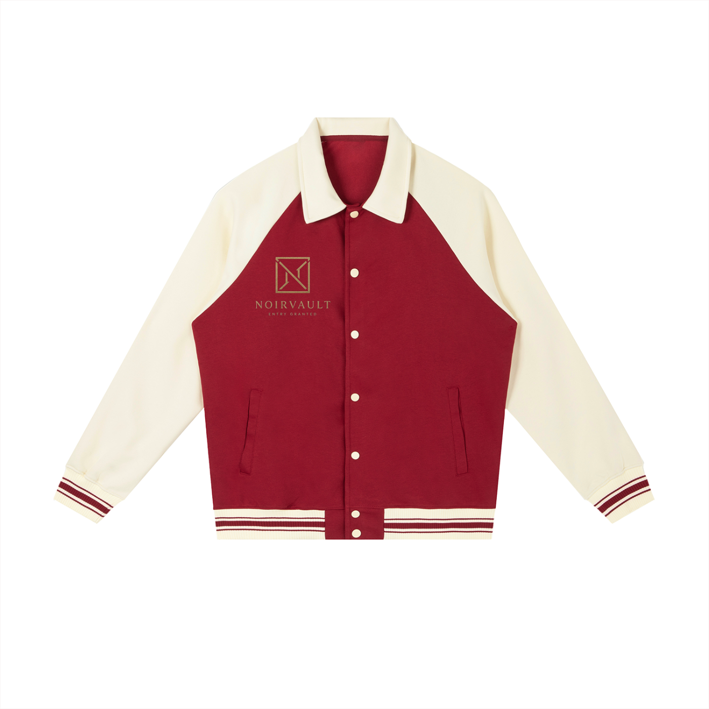 NoirVault - Raglan Sleeve Baseball Jacket