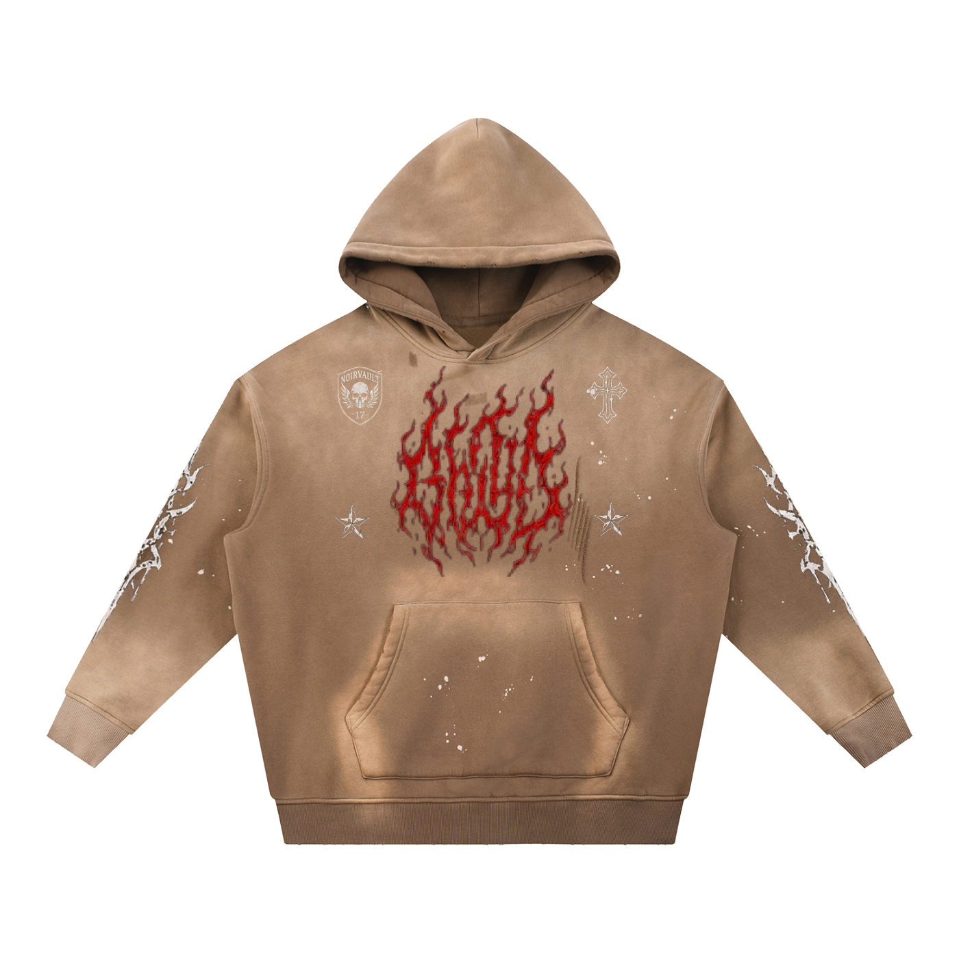 Crimson Killer Vintage Washed Frayed Fleece Hoodie