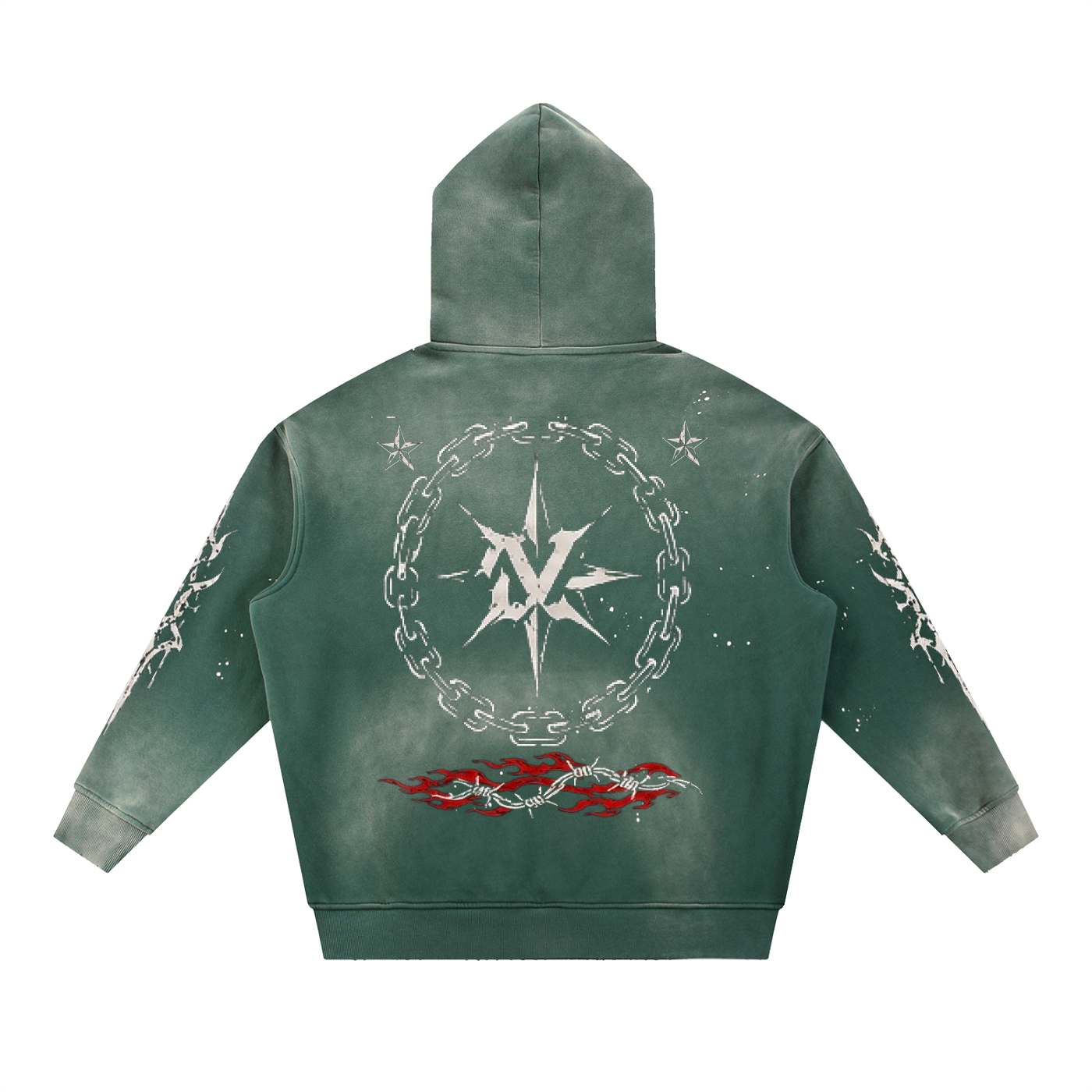 Crimson Killer Vintage Washed Frayed Fleece Hoodie