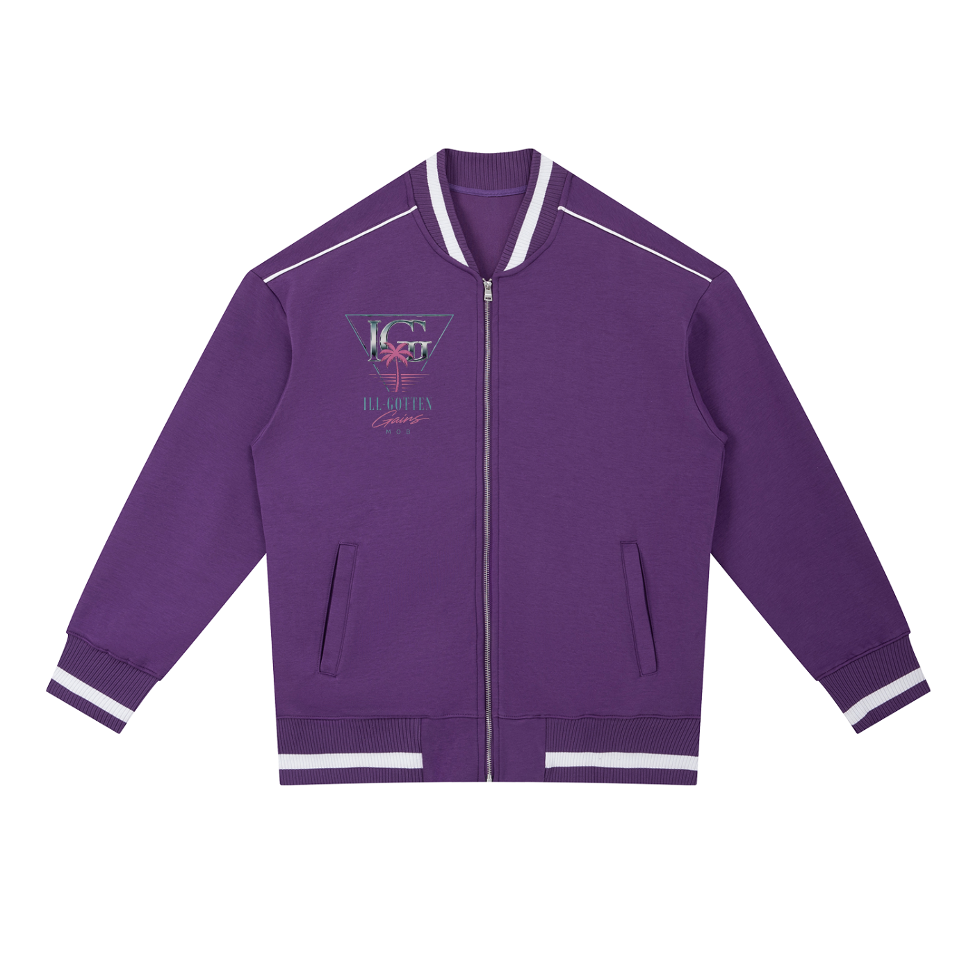 Ill Gotten Gains Mob X NoirVault - Contrast Piping Zip Bomber Jacket