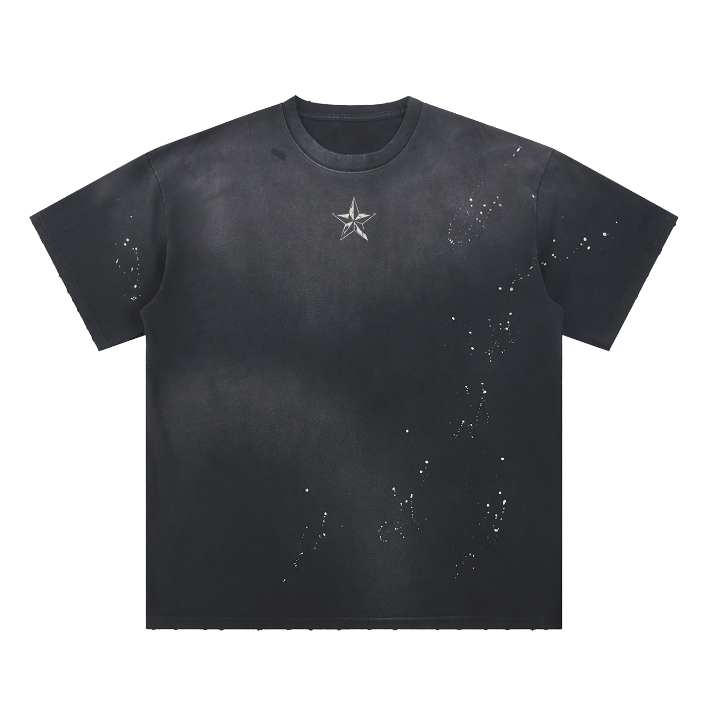 Street Brawler Hand-Frayed Sunfade Paint Splatter T-Shirt