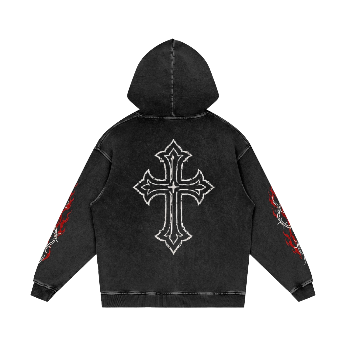 Vanquished Snow Washed Loose Cotton Hoodie