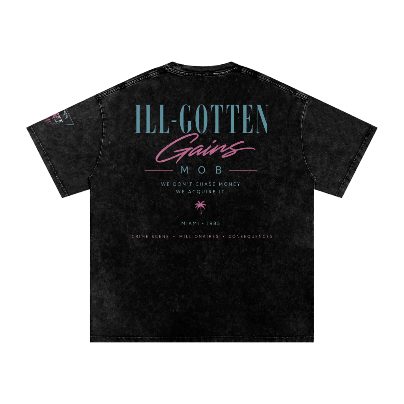 Ill Gotten Gains Mob X NoirVault - Snow Washed Oversized Cotton T-Shirt