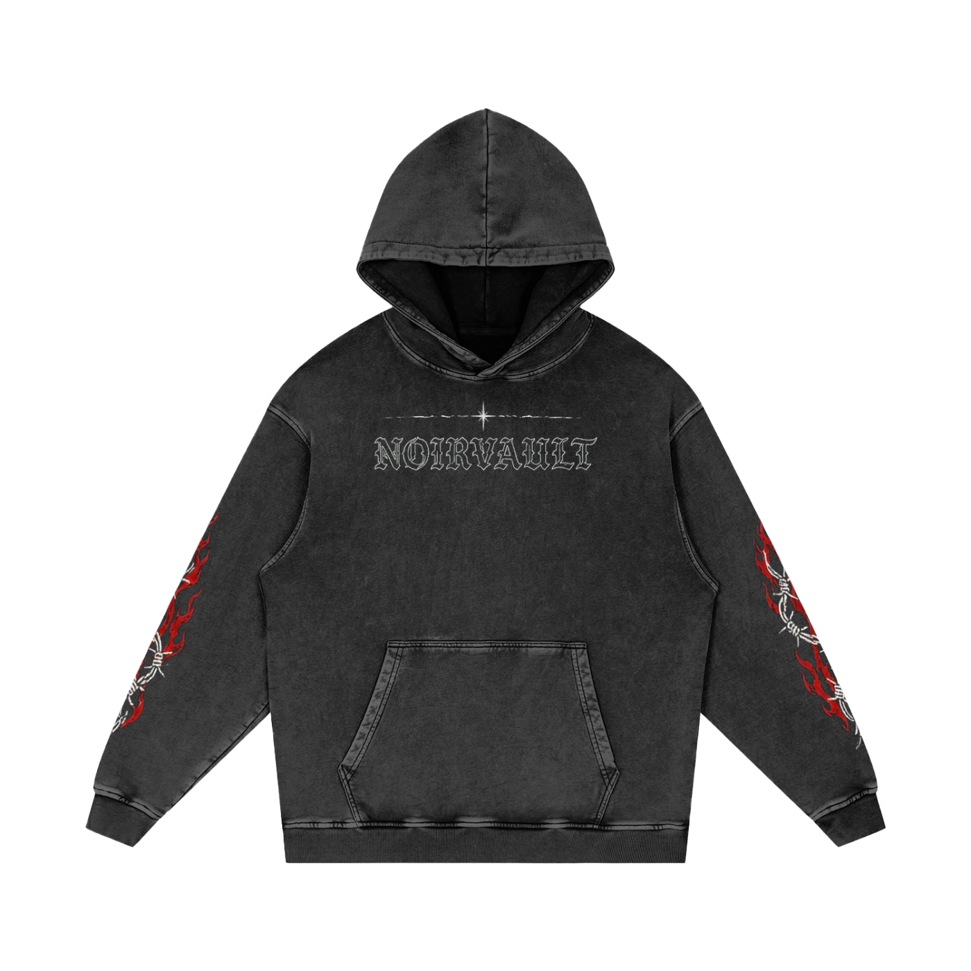 Vanquished Snow Washed Loose Cotton Hoodie