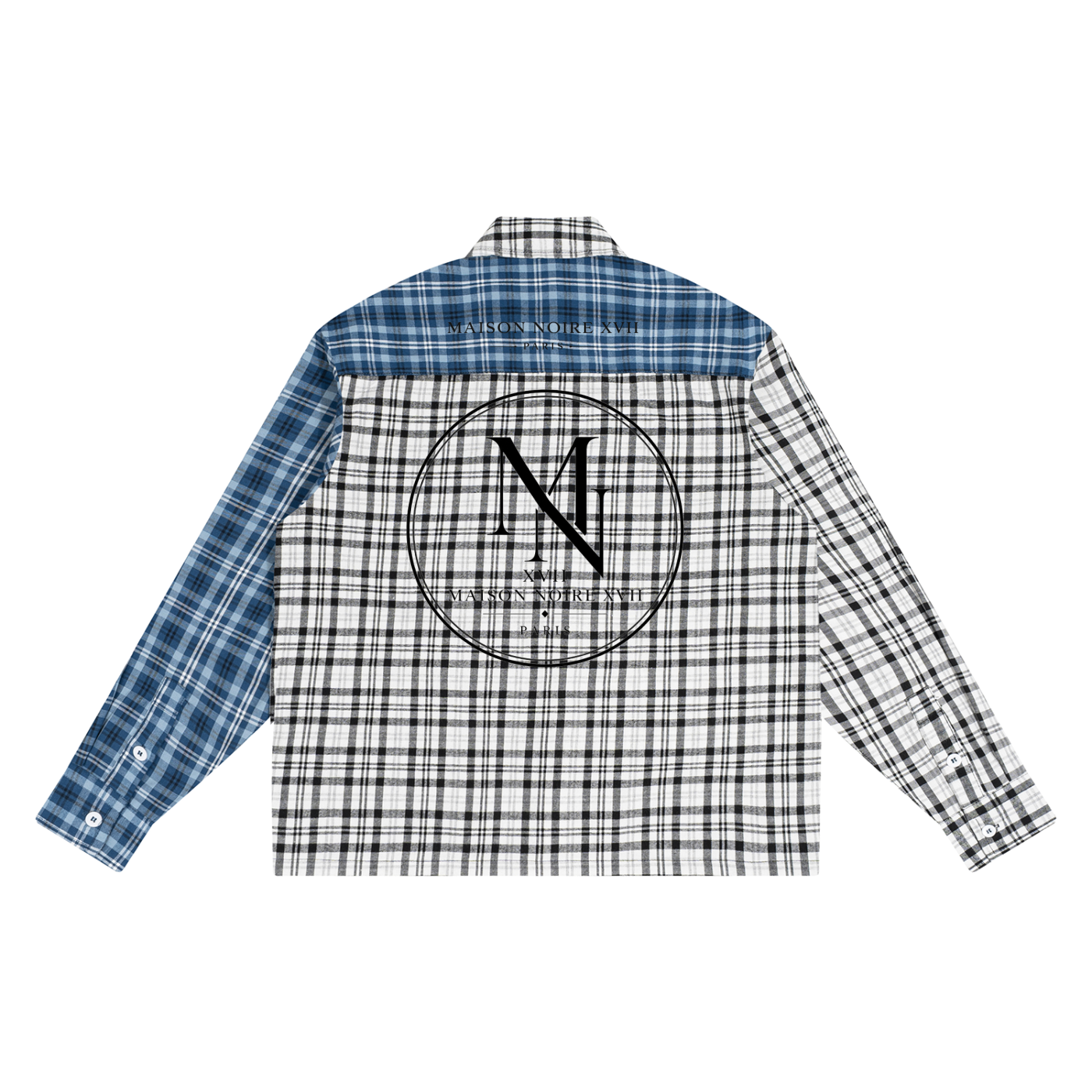 Unisex Oversized Plaid Color Block Shirt