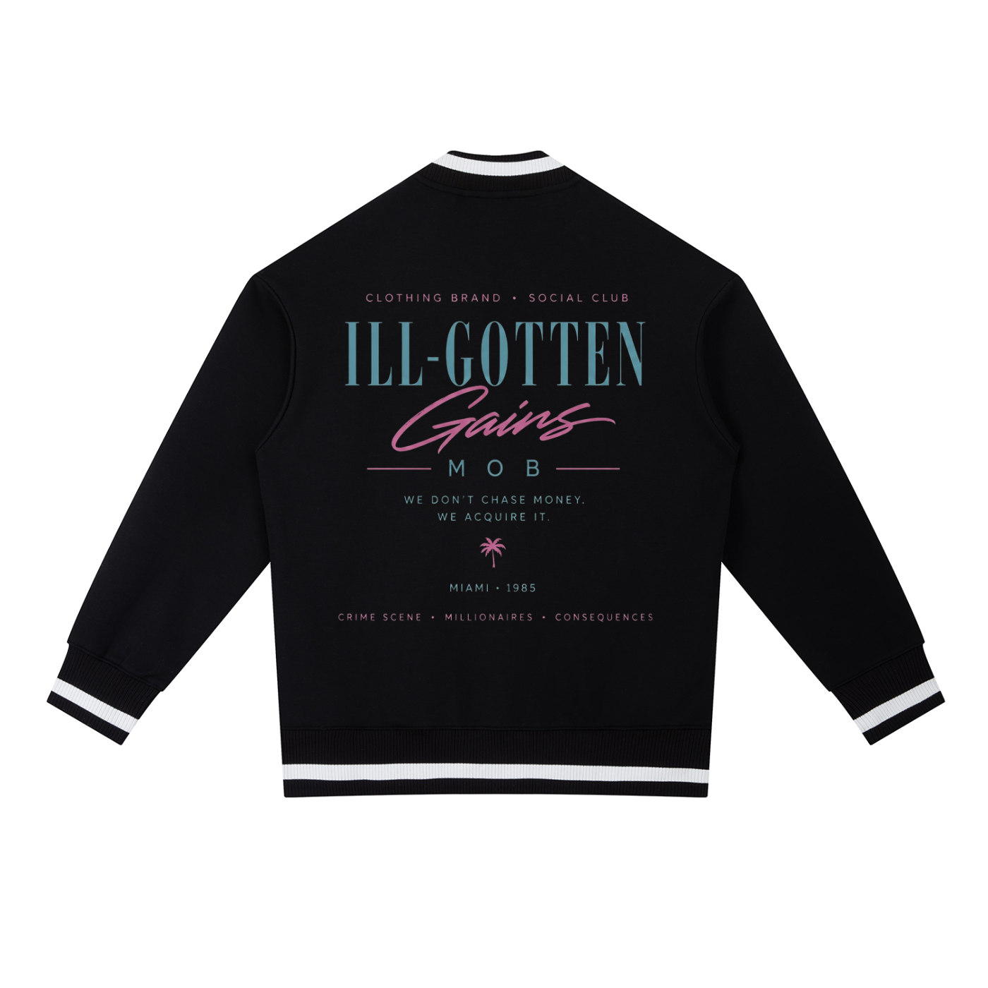 Ill Gotten Gains Mob X NoirVault - Contrast Piping Zip Bomber Jacket