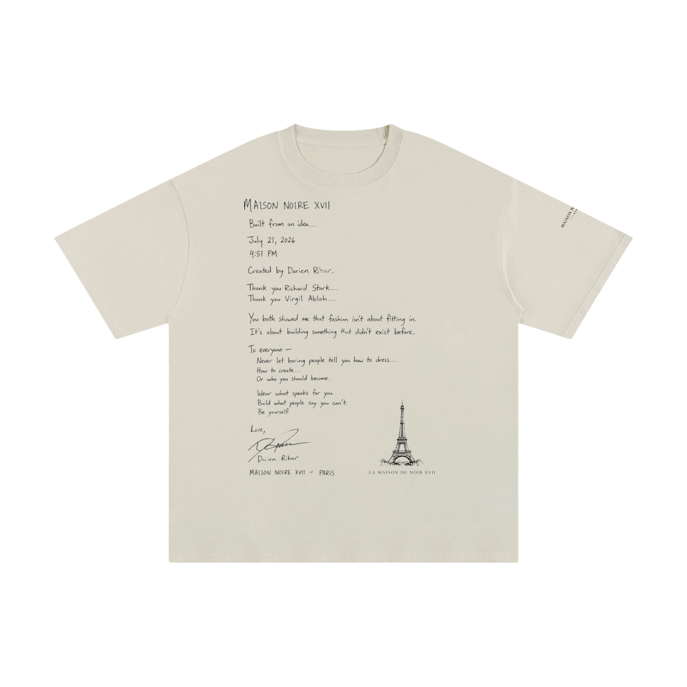 La Maison Du Noir - Unisex Pure Cotton T-Shirt