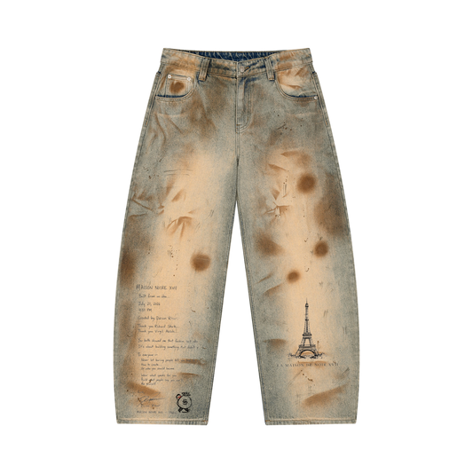 La Maison Du Noir - Men’s Vintage Wash Barrel Leg Jeans