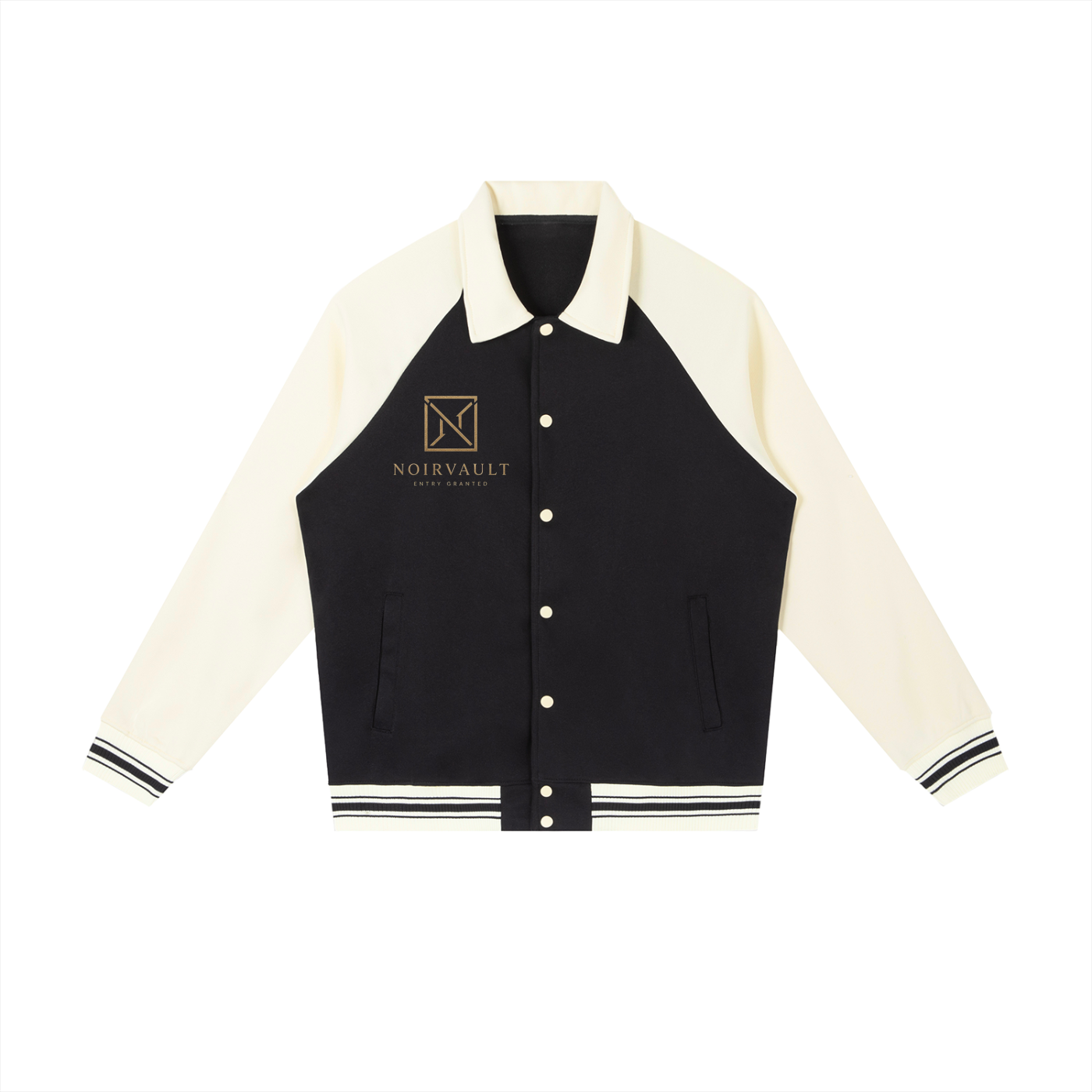 NoirVault - Raglan Sleeve Baseball Jacket