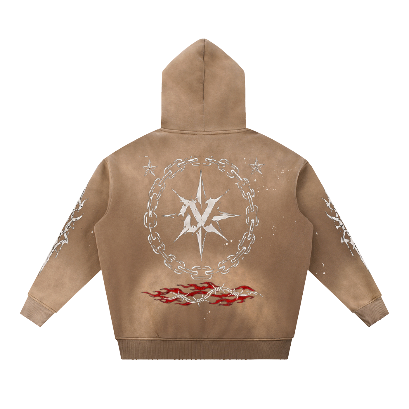 Crimson Killer Vintage Washed Frayed Fleece Hoodie