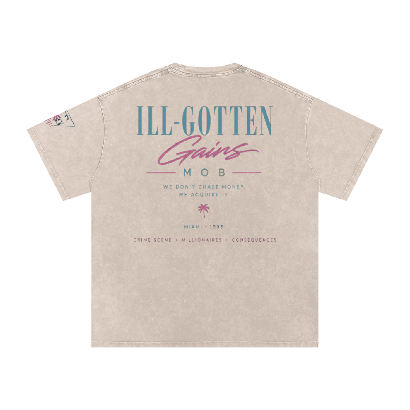 Ill Gotten Gains Mob X NoirVault - Snow Washed Oversized Cotton T-Shirt
