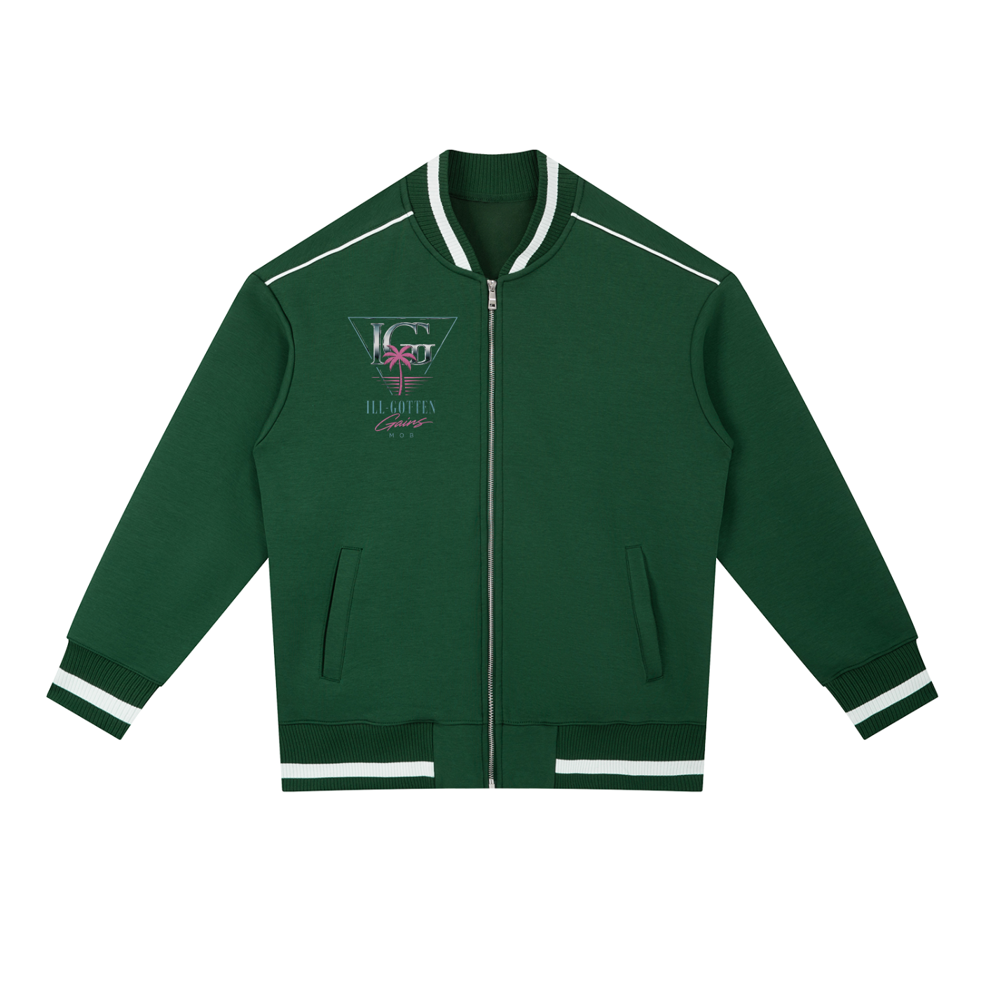 Ill Gotten Gains Mob X NoirVault - Contrast Piping Zip Bomber Jacket