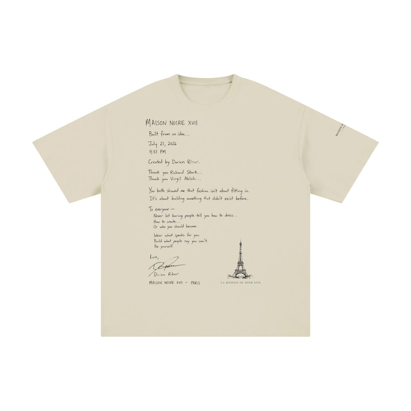 La Maison Du Noir - Unisex Pure Cotton T-Shirt
