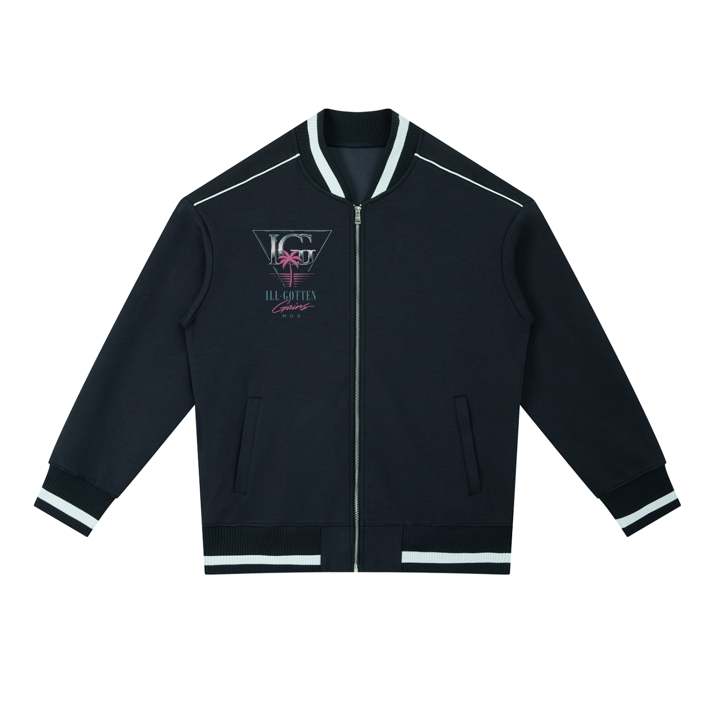 Ill Gotten Gains Mob X NoirVault - Contrast Piping Zip Bomber Jacket