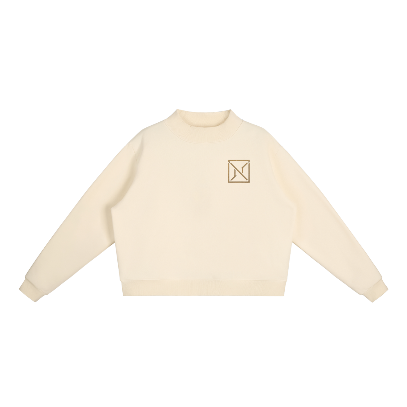 NoirVault - Fleece Mock Neck Crew Sweatshirt