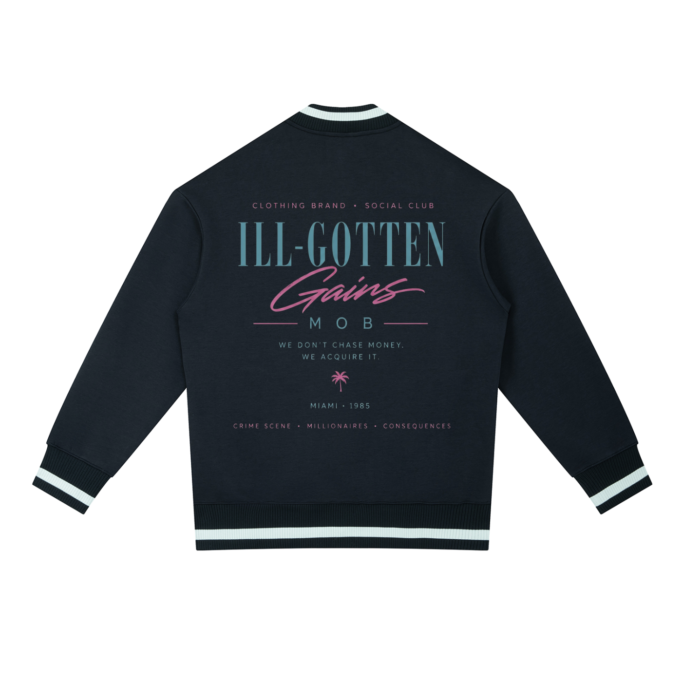 Ill Gotten Gains Mob X NoirVault - Contrast Piping Zip Bomber Jacket