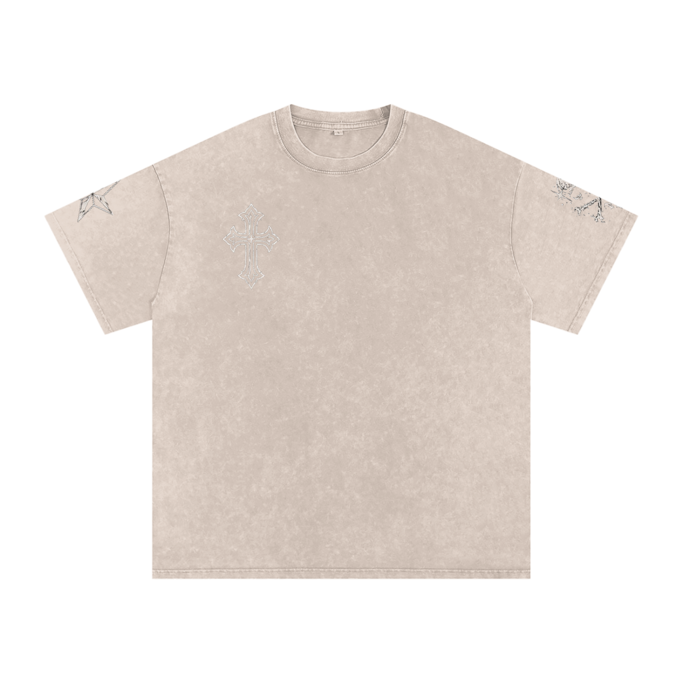 Dark Deeds Snow Washed Oversized Cotton T-Shirt