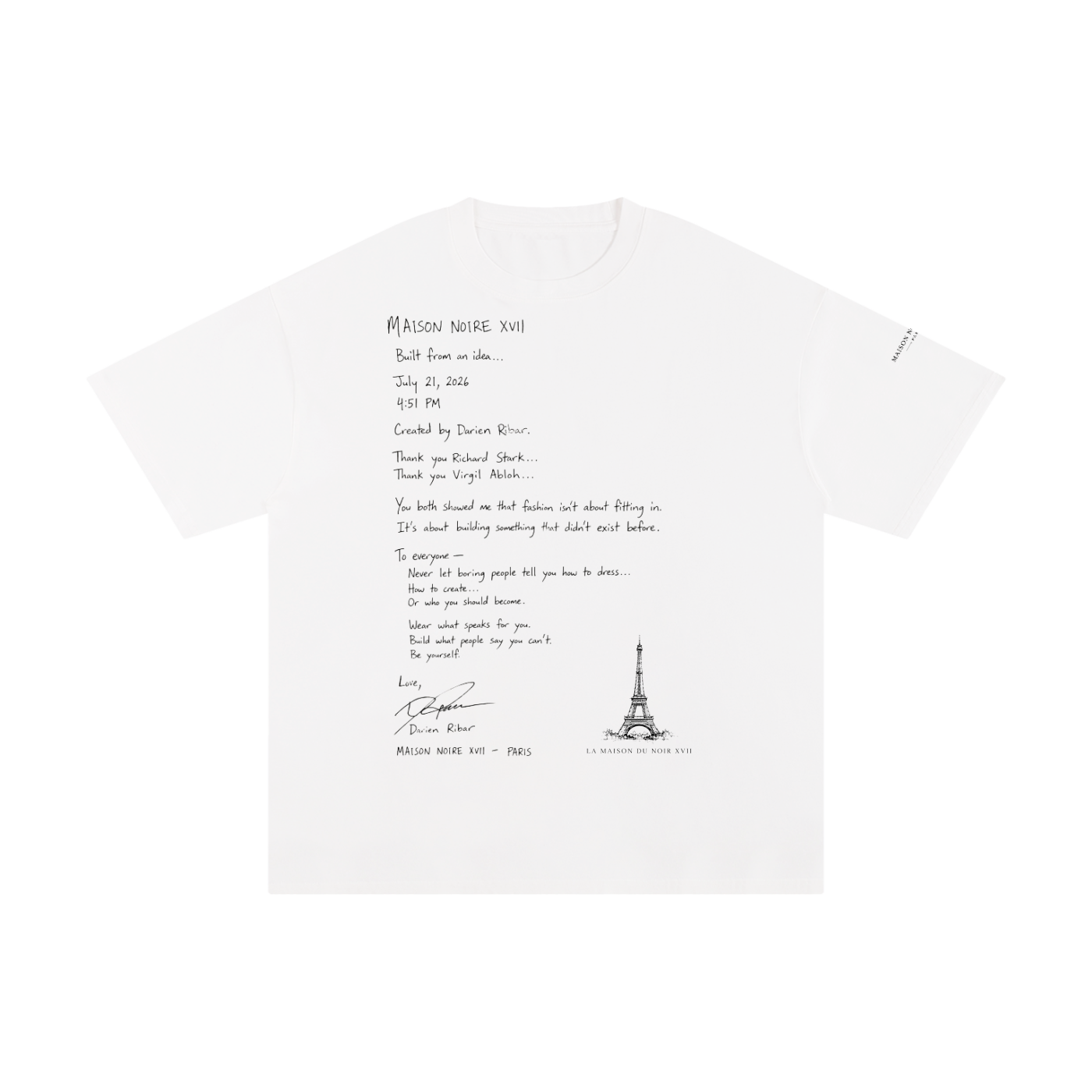 La Maison Du Noir - Unisex Pure Cotton T-Shirt