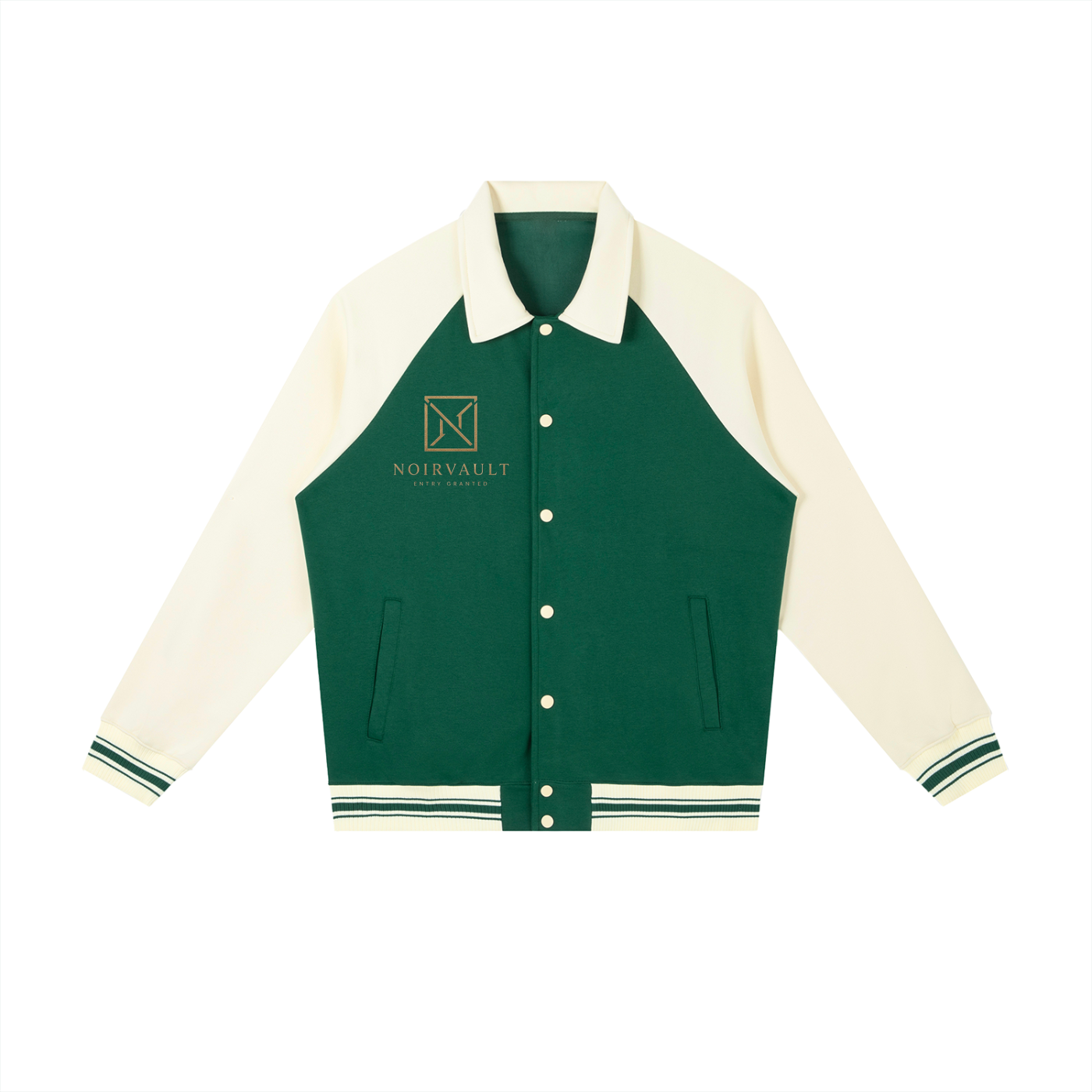 NoirVault - Raglan Sleeve Baseball Jacket