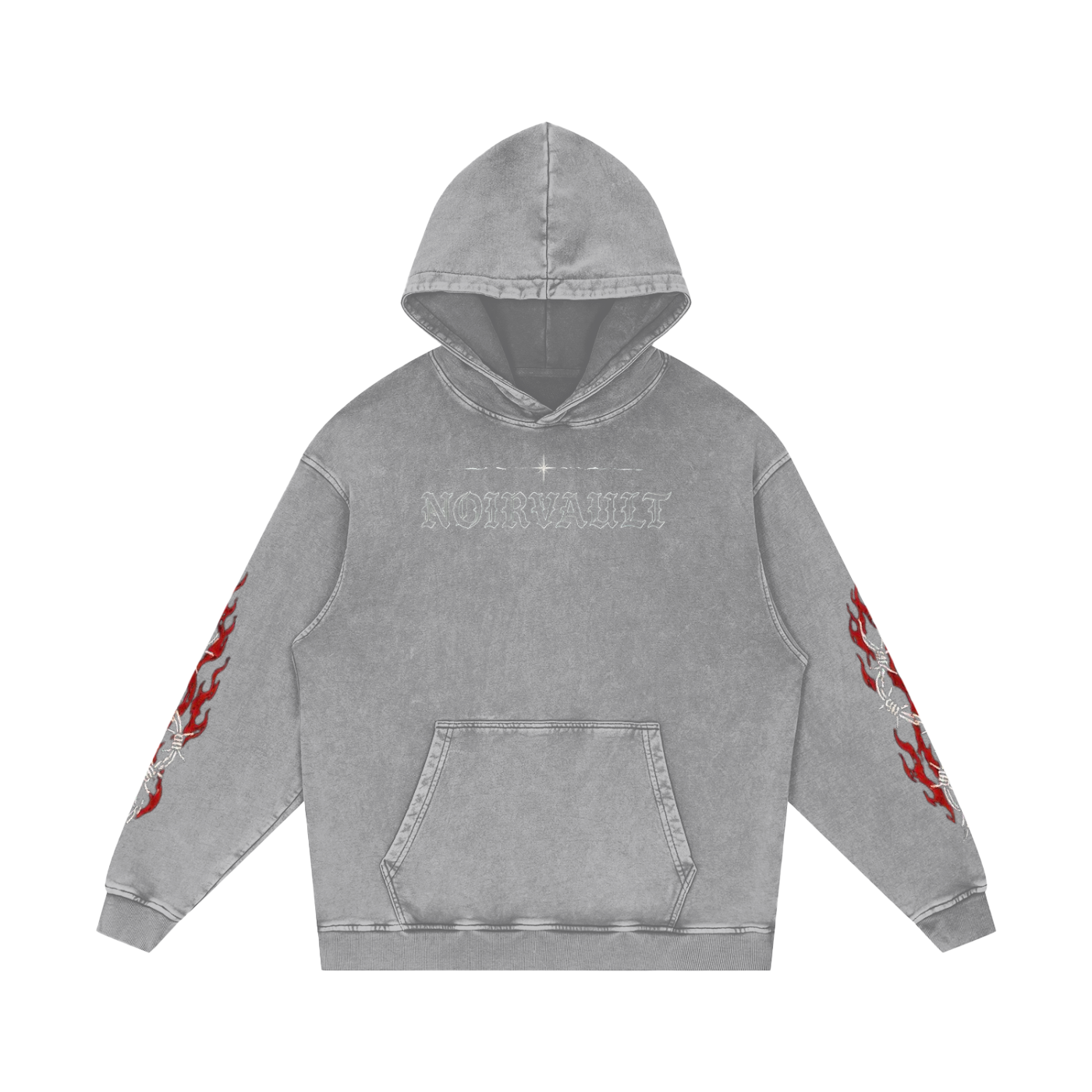 Vanquished Snow Washed Loose Cotton Hoodie