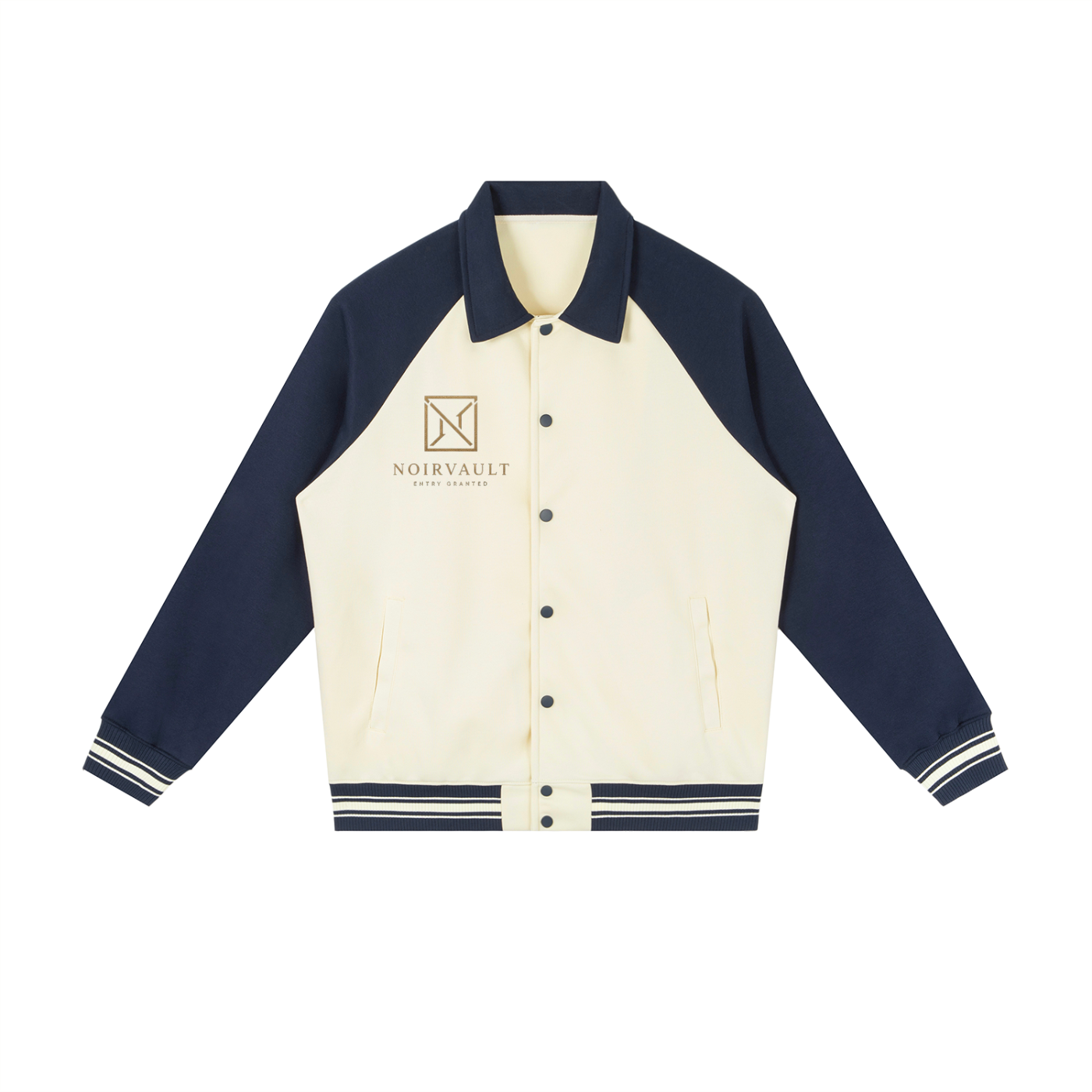 NoirVault - Raglan Sleeve Baseball Jacket