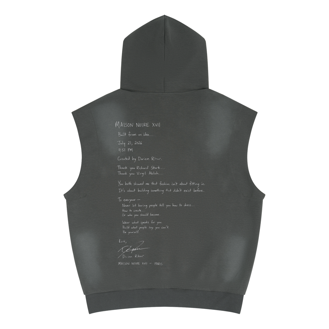 La Maison Du Noir - Unisex Vintage Wash Sun Fade Sleeveless Hoodie