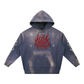 Crimson Killer Vintage Washed Frayed Fleece Hoodie