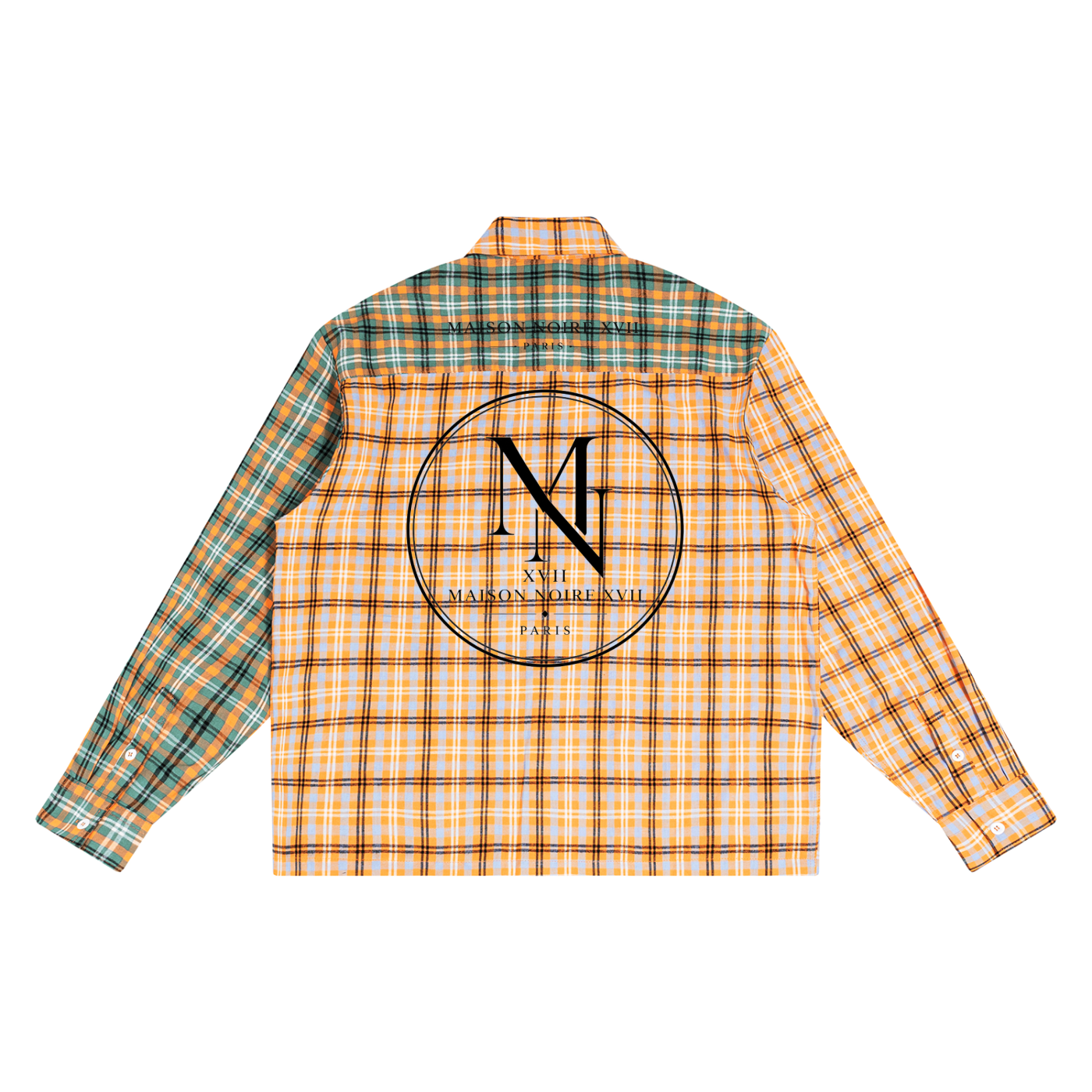 Unisex Oversized Plaid Color Block Shirt