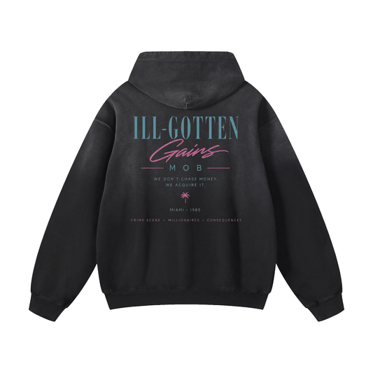 Ill Gotten Gains Mob X NoirVault - Heavyweight Sunfade Oversized Hoodie